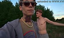 Hot blowjob during summer cycling ride with handjob action. 😎