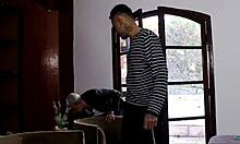 fucking the street guy, sucking his cock hard in pov