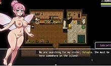 失落泻湖后宫游戏，可爱女孩露出湿润的阴部