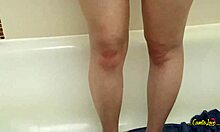 Girl In Shower Caresses Herself And Gets Excited.