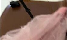 fitness model stretches tight pussy in yoga session turning into handjob