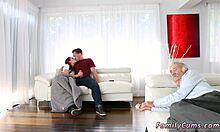 Buddy's Stepdaughter Under Table And Butler Assists Boss