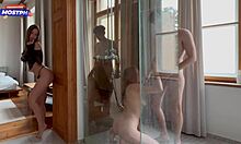 She didn't mind joining their steamy amateur group session