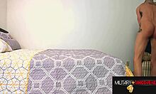 Marine's Emotional Solo: Masturbating with Huge Black Cock Toy in Uniform