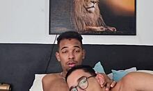 Skinny twink gets dominated by a hung black stud