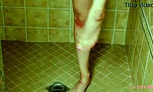 captivating brunette teen enjoys sensual shower solo moment