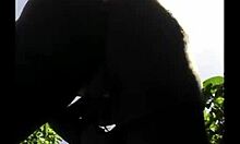 Ebony Secretary's Flexible Legs in Outdoor Fuck