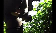 Ebony Secretary's Flexible Legs in Outdoor Fuck