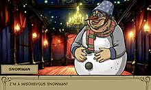 bunny girl choked by old man in hentai madness