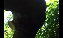 Ebony Secretary's Flexible Legs in Outdoor Fuck