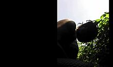 Ebony Secretary's Flexible Legs in Outdoor Fuck