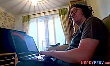 leeds geek tricked into spraying cum in mouth first time