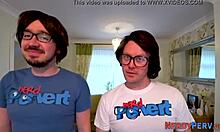 leeds geek tricked into spraying cum in mouth first time