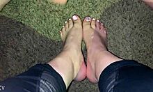 hey, wanna see a hot latina get cum on her feet?