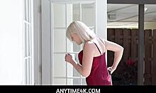 Blonde teen sisters enjoy family threesome