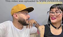 Beautiful tattooed girl kicks off porn career with insane deepthroat action!