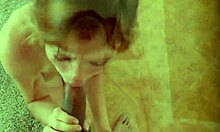 Ginger teen feels intense emotions during first group banging and cumshot