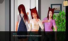 In my new family, the redhead milf with big tits and ass explores erotic adventures