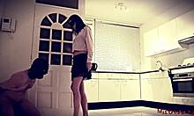 European Mistress Dominates Husband In Chastity Cuckold Scenario With Stockings