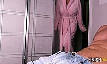 Milf Gives Intense Morning Wood Handjob to Monster Cock.