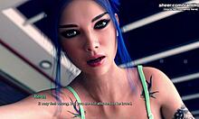 Acting lessons blue haired girlfriend rides boyfriend's cock