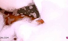 sexy teen brunette flaunts flawless body in steamy bath