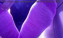 showing my new pink socks and tired feet