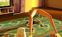 3dgspot - horny brunette deepthroats and fucks mans big cock in plaster 3d cartoon porn