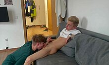 he invited a student to visit gave a juicy blowjob and brought him to orgasm