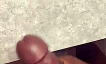 Watch this huge cumshot splatter my counter