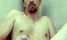 messy shower masturbation while wife is around.