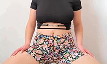 Petite 18+ Brunette Shows Off Her Huge Boobs In Solo Softcore.