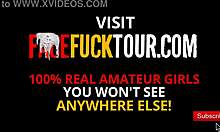 Petite girl gets massive facial after deep throat