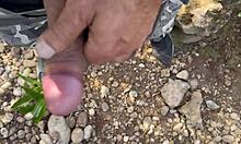 amateur couple - blowjob with cum in mouth on the mountain