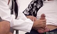 Nurse skillfully handles student's hard erection in hospital