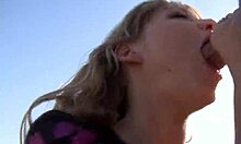 White teen 18+ gets fucked by two guys outdoors 😈