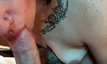 hot tatted petite 18+ woman sucking my cock pov