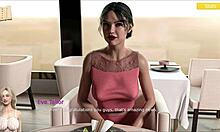 in rosewater manor, the mature character shows off her outfit and tits.