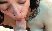 hot tatted petite 18+ woman sucking my cock pov