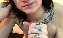 hot tatted petite 18+ woman sucking my cock pov