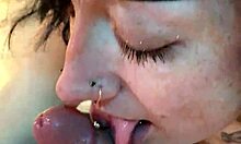 hot tatted petite 18+ woman sucking my cock pov