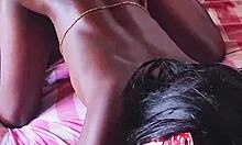 my neighbor's girlfriend came to watch tv in my room and things got hardcore with this petite ebony teen