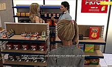 in rosewater manor, the mature character shows off her outfit and tits.