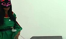 i celebrate christmas taking off clothes and dancing sexy on the desk