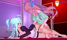 3D Futanari Porn with Cagliostro and Yukine's Big Boobs