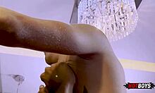 I made my soccer friend sit on my big cock for anal sex