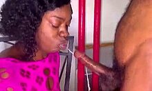 Stepsister sucks, spits and licks stepbrother's 6-inch cock in pov