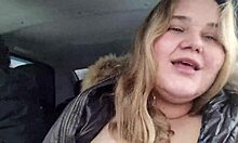 Cute BBW Blonde Receives Huge Facial Amidst Stormy Weather