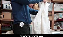 Caught burglar Daisy Stone begs to cum in shop scene