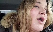 Cute BBW Blonde Receives Huge Facial Amidst Stormy Weather